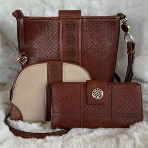 BRIGHTON 3pc Ferrara Bundle! Elliette Crossbody St Tropez Wallet Pouch Set